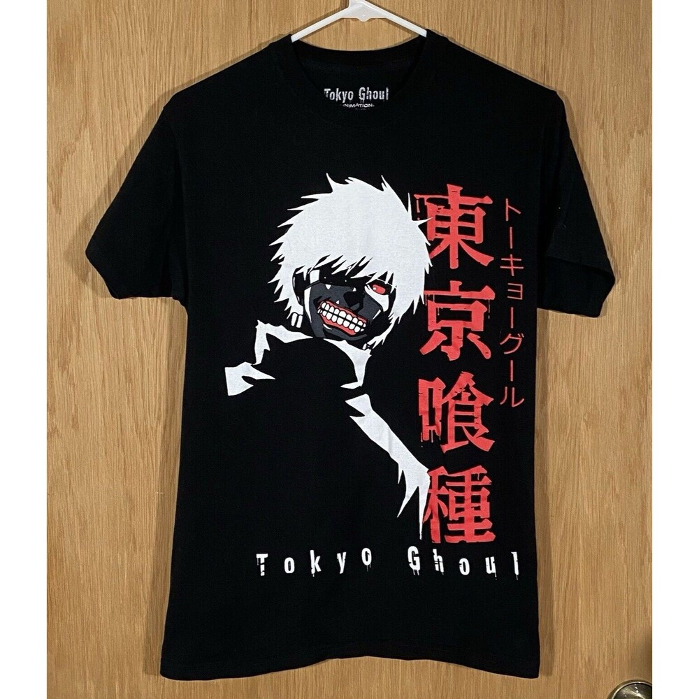Tokyo Ghoul Graphic T-Shirt Black Short Sleeve Crew Neck Adult Sz Small